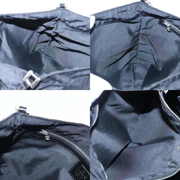 FENDI Zucca Canvas Shoulder Bag Nylon Black Silver - Picture 12 of 13